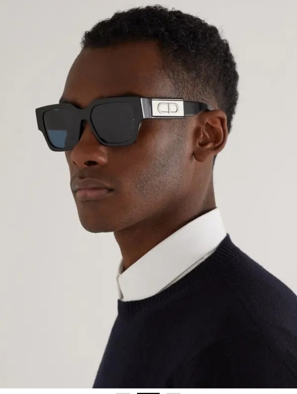 Dior Black Square Sunglasses with Dark Lenses